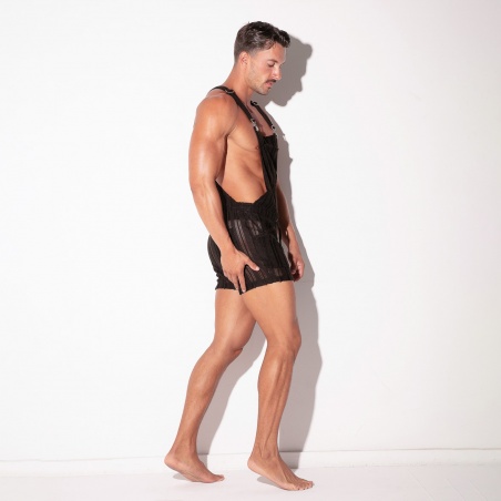 Salopette courte Oasis en jacquard ajouré noir