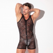 Sheer Lace Romper black