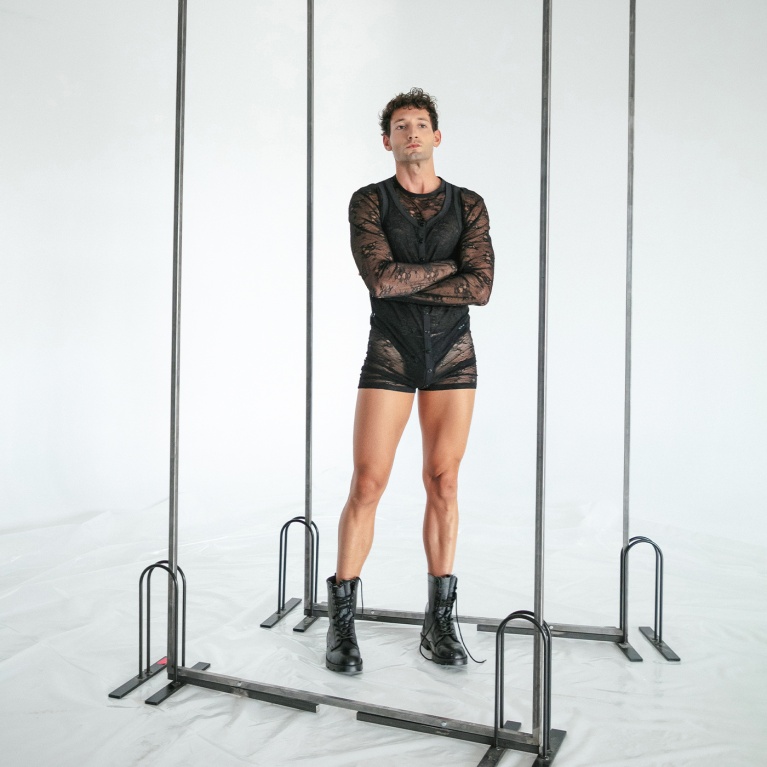 Mono de encaje transparente negro