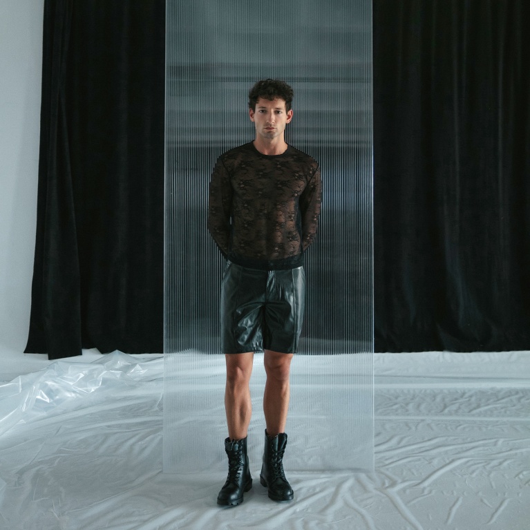 Short SF en cuir synthétique